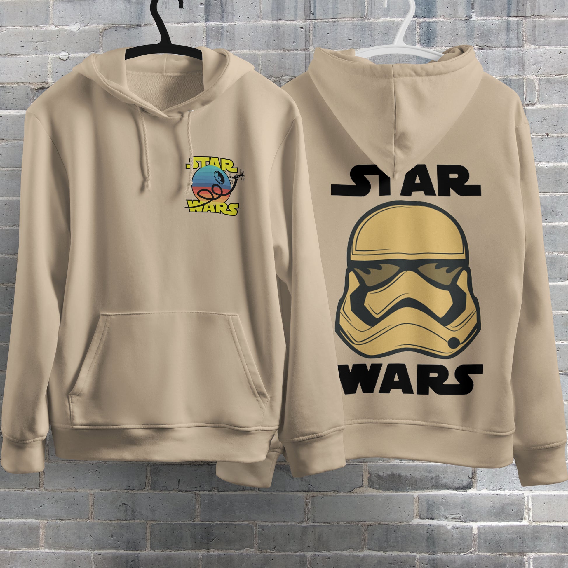 Star Wars Hoodie Vintage White Khaki Hoodie For Mens Womens Hooded Pullover Personality Streetwear