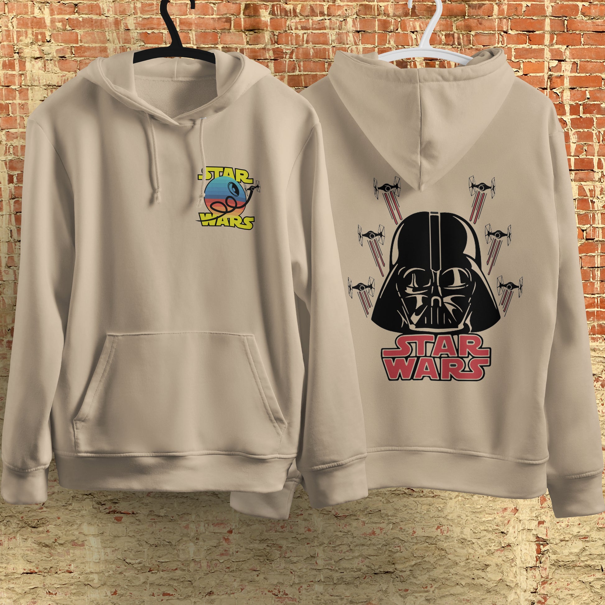 Star Wars Hoodie Vintage White Khaki Hoodie For Mens Womens Hooded Pullover Personality Streetwear