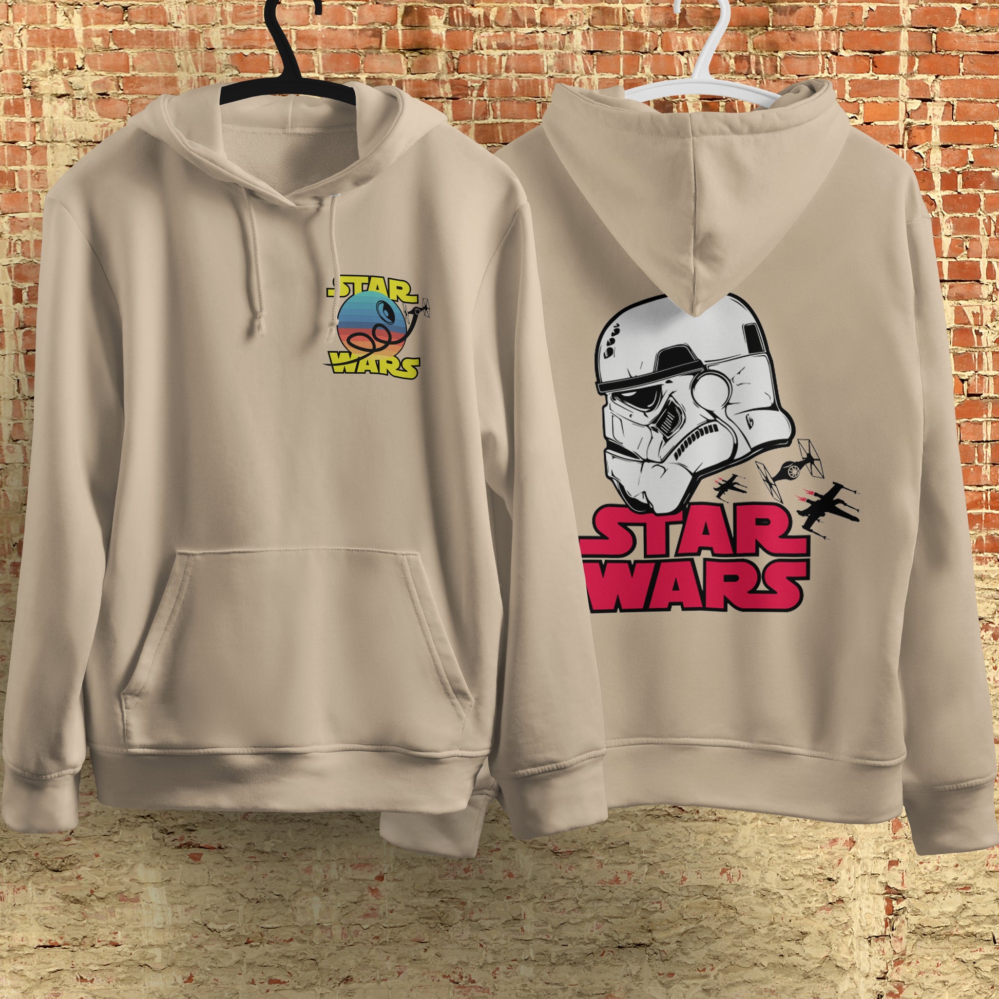 Star Wars Hoodie Vintage White Khaki Hoodie For Mens Womens Hooded Pullover Personality Streetwear