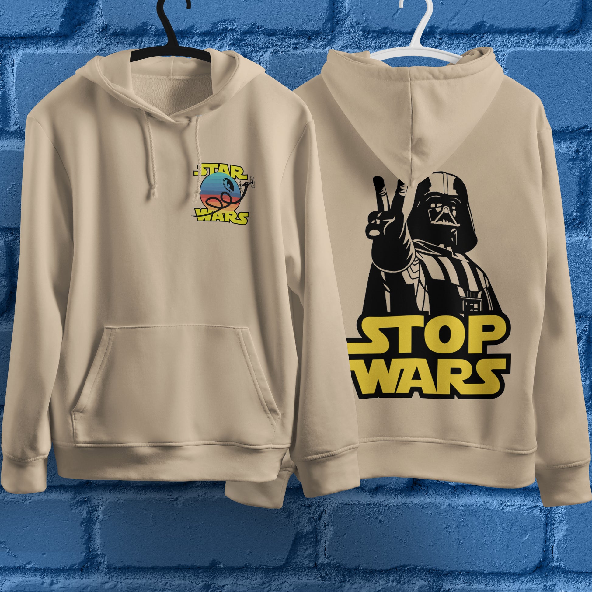 Star Wars Hoodie Vintage White Khaki Hoodie For Mens Womens Hooded Pullover Personality Streetwear