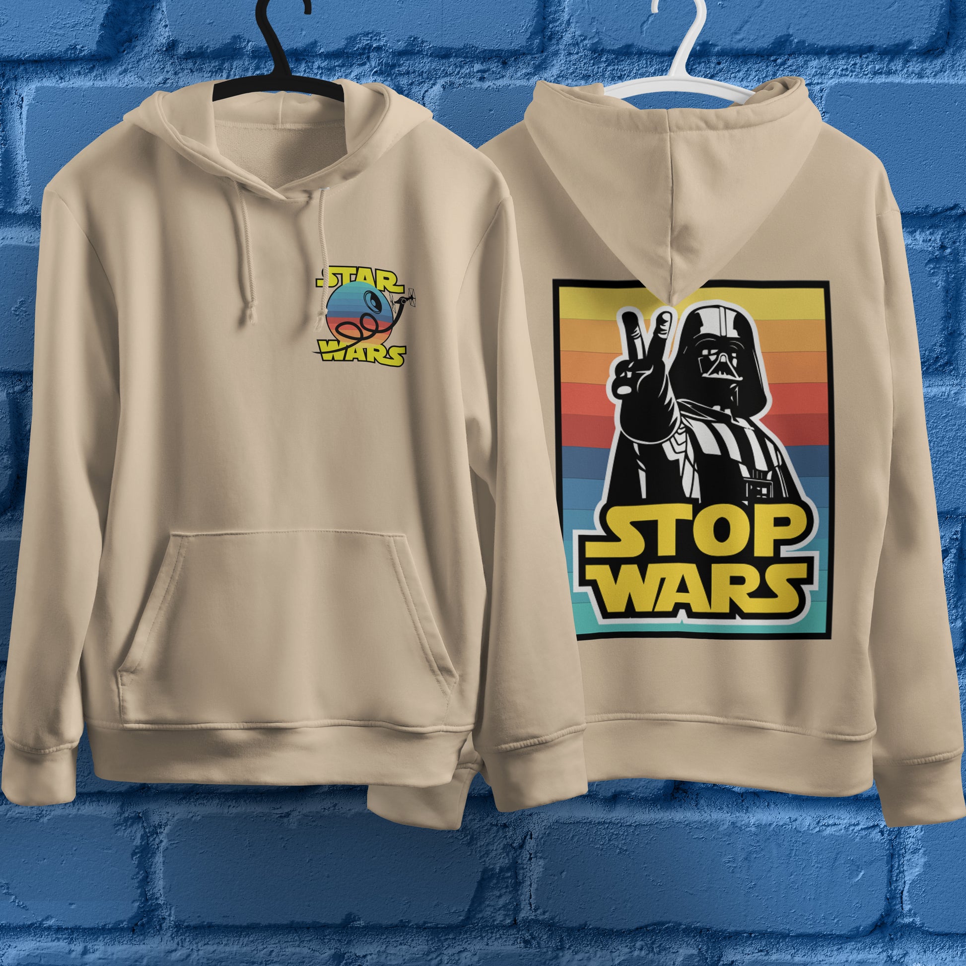 Star Wars Hoodie Vintage White Khaki Hoodie For Mens Womens Hooded Pullover Personality Streetwear