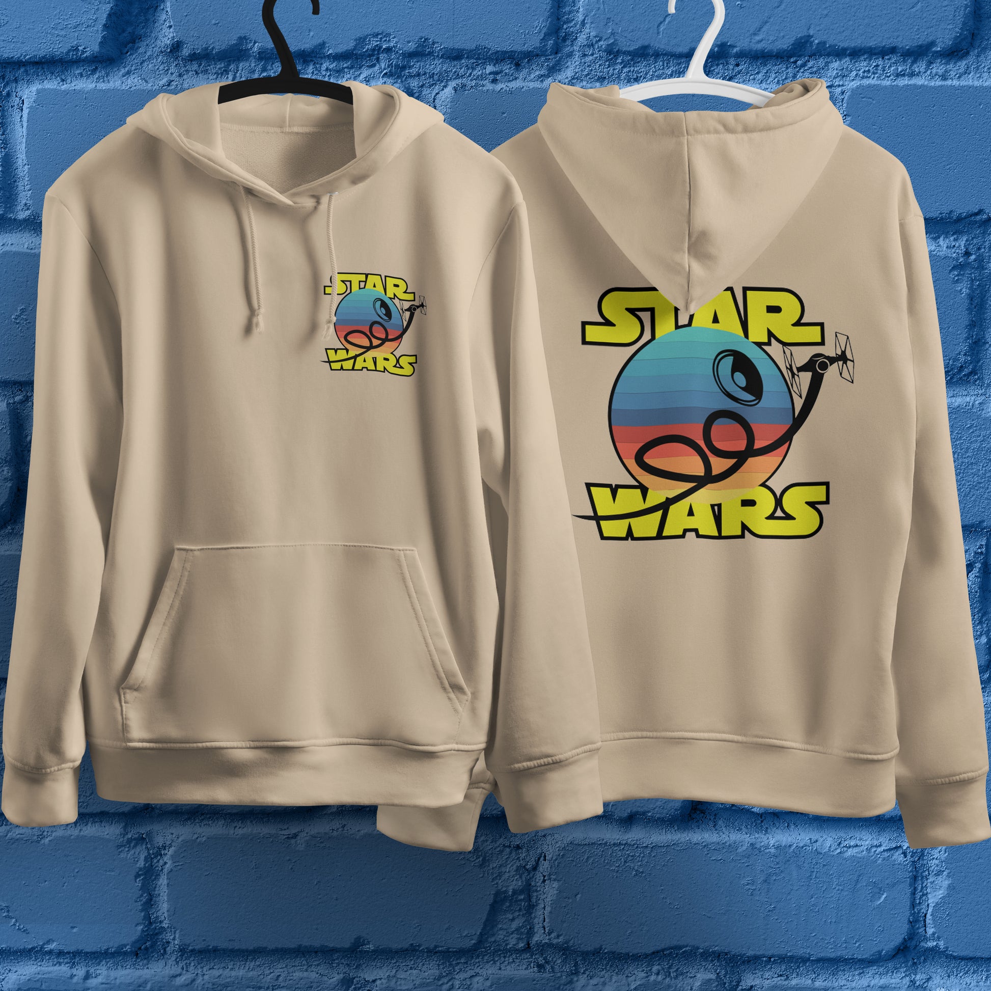 Star Wars Hoodie Vintage White Khaki Hoodie For Mens Womens Hooded Pullover Personality Streetwear