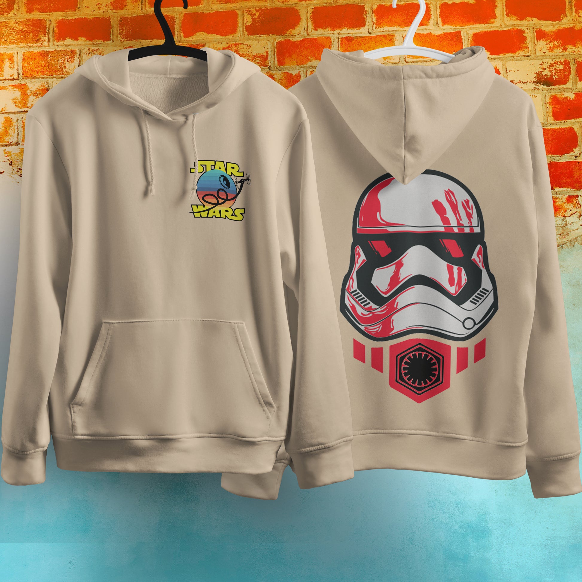 Star Wars Hoodie Vintage White Khaki Hoodie For Mens Womens Hooded Pullover Personality Streetwear