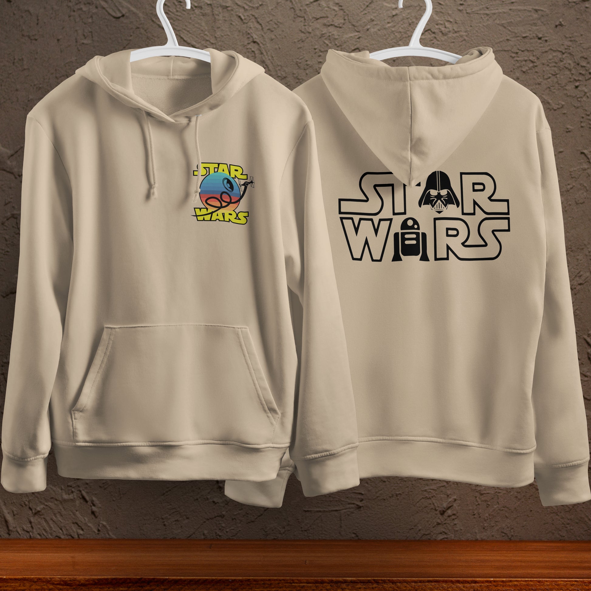 Star Wars Hoodie Vintage White Khaki Hoodie For Mens Womens Hooded Pullover Personality Streetwear