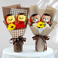 Bear Graduation Bouquet Flower Rose Gift for Kindergarten Children