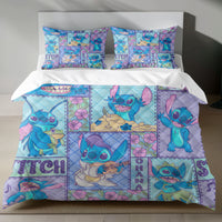 Stitch Bed Set - Lilo and Stitch Bedding Set/Quilt Set - Blue Stitch - Linen Duvet Cover and Pillowcase