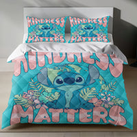 Stitch Bed Set - Lilo and Stitch Bedding Set/Quilt Set - Stitch Kindness Matter - Linen Duvet Cover and Pillowcase