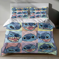 Stitch Bed Set - Lilo and Stitch Bedding Set/Quilt Set - Cute Stitch - Linen Duvet Cover and Pillowcase