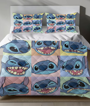 Stitch Bed Set - Lilo and Stitch Bedding Set/Quilt Set - Cute Stitch - Linen Duvet Cover and Pillowcase