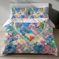 Stitch Bed Set - Lilo and Stitch Bedding Set/Quilt Set - Lovely Angel and Stitch - Linen Duvet Cover and Pillowcase