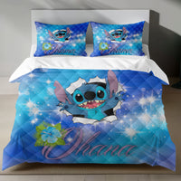 Stitch Bed Set - Lilo & Stitch Bedding Set/Quilt Set - Cute Blue Stitch - Linen Duvet Cover and Pillowcase