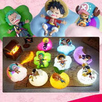 One Piece Luffy Zoro Nami Sanji Night Light Anime Figure Lamp Soft Light Bedroom Bedside LED Children Toys Gift