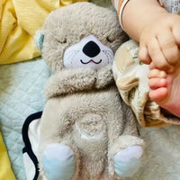 Baby Breathe Bear Soothes Baby Otter Plush Toy Soothing Music Sleep Companion Sound And Light