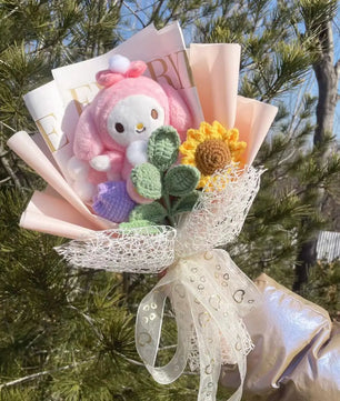 My Melody Kuromi Cinnamoroll Bouquet Plush Doll Toy Gift Box Valentine's Day Christmas Graduation Gifts