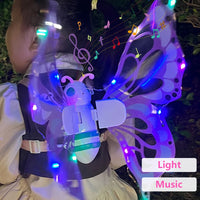 Electric Butterfly Wings Moving Elf Wing with Light Fairy Wings for Kids Birthday Christmas Cosplay