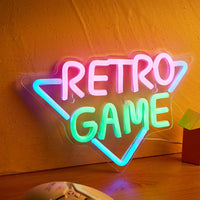 LED Neon Retro Game USB Powered Neon Signs Night Light 3D Wall Art Game Room Bedroom Living Room Decor