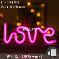 Love LED Neon Sign Light Glowing Valentine's Day Propose Festival Decoration