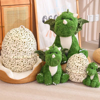 2 In 1 Dinosaur Plush Green Baby Dino In A Dragon Egg Stuffed Toy Cute Hugging Sleeping Doll Gifts