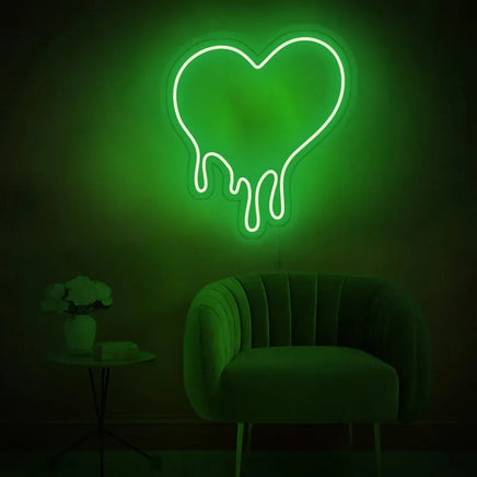 Melting Heart Neon Sign Bleeding Dripping Heart LED Light Home Wall Decor Bedroom Decoration