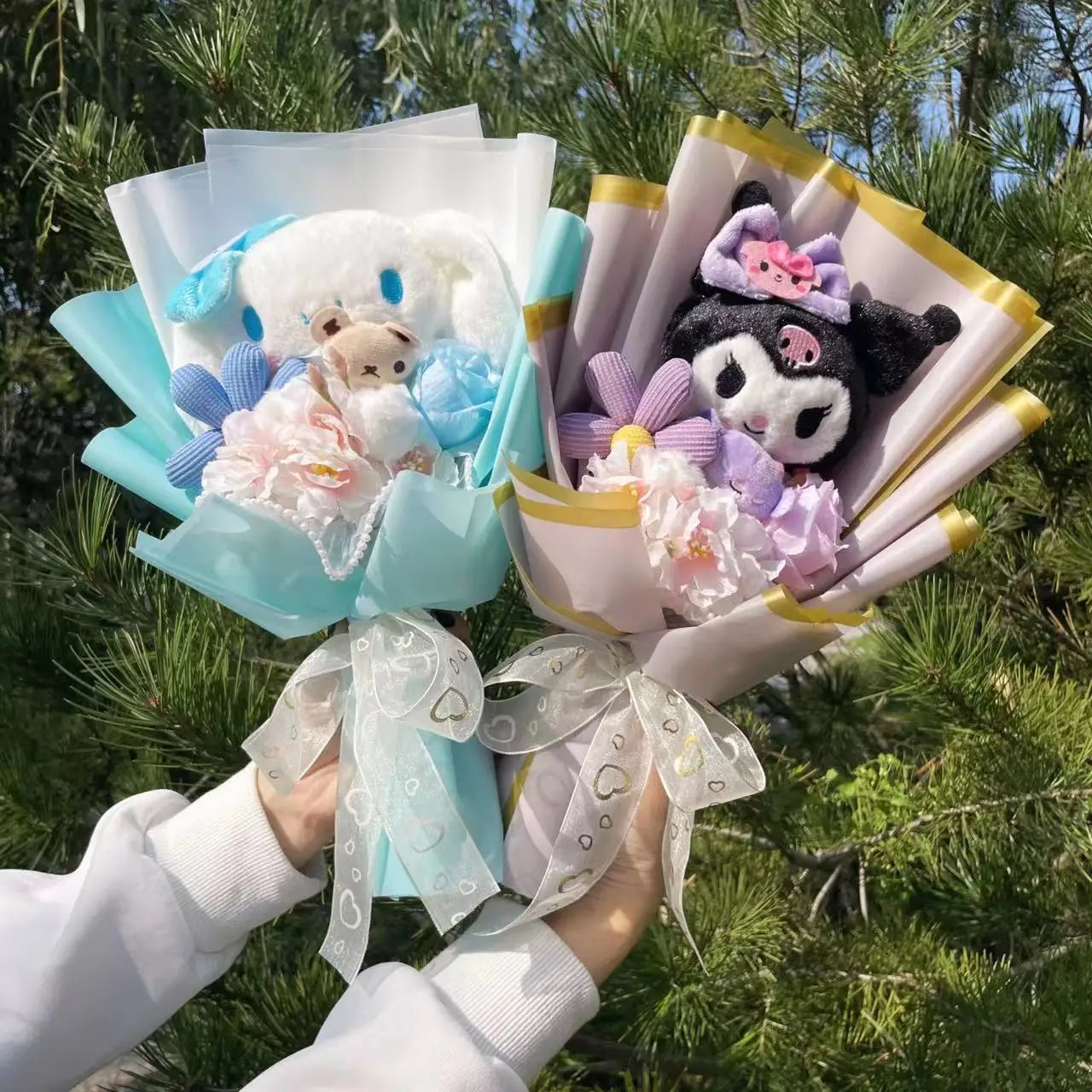 My Melody Kuromi Cinnamoroll Bouquet Plush Doll Toy Gift Box Valentine's Day Christmas Graduation Gifts