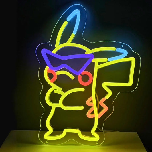 Pikachu Neon Sign Wall Decoration USB Powered Game Room Gifts For Boys Girls Friends Families