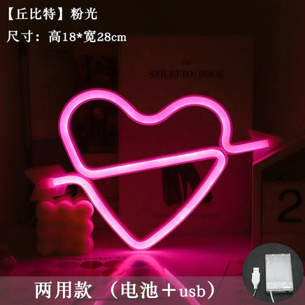 Love LED Neon Sign Light Glowing Valentine's Day Propose Festival Decoration