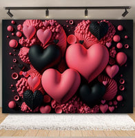 Valentine's Day Backdrop Red Love Heart Balloon Romantic Bridal Shower Photography Background