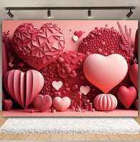 Valentine's Day Backdrop Red Love Heart Balloon Romantic Bridal Shower Photography Background