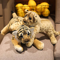 Simulation Lion Tiger Leopard Plush Toys Cute Stuffed Soft Decor Gift