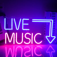 Rock Roll Neon Signs Guitar Music Led Neon Wall Decor for Game Room Music Party Rock Studio Bar Disco