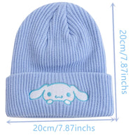 Hello Kitty Beanie Hat Women Cute Cartoon Cinnamoroll Melody Kuromi Winter Knitted Cap