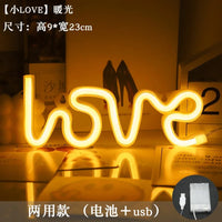 Love LED Neon Sign Light Glowing Valentine's Day Propose Festival Decoration