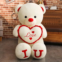 Big I LOVE YOU Bear Plush Toy Lovely Huge Stuffed Soft Bear Doll Lover Valentine's Day Gift For Girlfriend