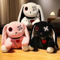 Dark Series Plush Rabbit Toy Pentacle Moon Vampire Doll Stuffed Gothic Rock Style Bunny Halloween Plush Home Decor