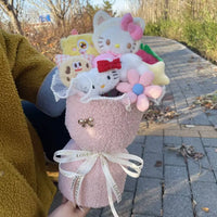 My Melody Hello Kitty Stitch Plush Doll Creative Flower Bouquet Valentine Christmas Graduation Birthday Gift