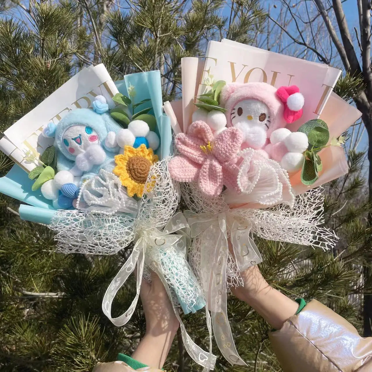 My Melody Kuromi Cinnamoroll Bouquet Plush Doll Toy Gift Box Valentine's Day Christmas Graduation Gifts