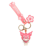 Sakura Figurine Keychain Pink Hello Kitty Melody Kuromi Model PVC