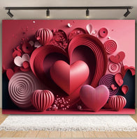 Valentine's Day Backdrop Red Love Heart Balloon Romantic Bridal Shower Photography Background