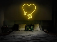 Melting Heart Neon Sign Bleeding Dripping Heart LED Light Home Wall Decor Bedroom Decoration