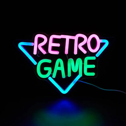 LED Neon Retro Game USB Powered Neon Signs Night Light 3D Wall Art Game Room Bedroom Living Room Decor