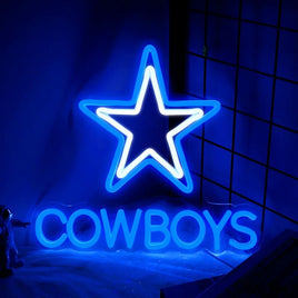 Cowboy Neon Sign USB Powered Dallas LED Party Bar Candy Shop Art Decoration Game Room