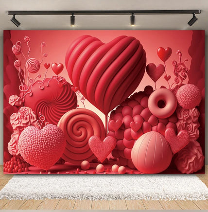 Valentine's Day Backdrop Red Love Heart Balloon Romantic Bridal Shower Photography Background