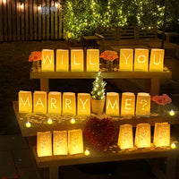 Will You Marry Me Luminous Paper Bag Wedding Proposal Decoration with Illuminated Letter Logo and LED light For Proposal Party