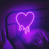 Melting Heart Neon Sign Bleeding Dripping Heart LED Light Home Wall Decor Bedroom Decoration