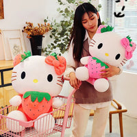 Hello Kitty Plush Stuffed Toy Strawberry Pillow Doll Gift Home Decoration