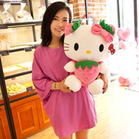 Hello Kitty Plush Stuffed Toy Strawberry Pillow Doll Gift Home Decoration