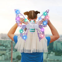 Electric Butterfly Wings Moving Elf Wing with Light Fairy Wings for Kids Birthday Christmas Cosplay