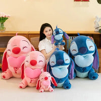 Lilo & Stitch Pink Heart Doll Cartoon Angel Plush Toy Cute Anime Soft Stuffed Kawaii Children's Birthday Gift