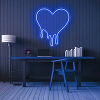 Melting Heart Neon Sign Bleeding Dripping Heart LED Light Home Wall Decor Bedroom Decoration