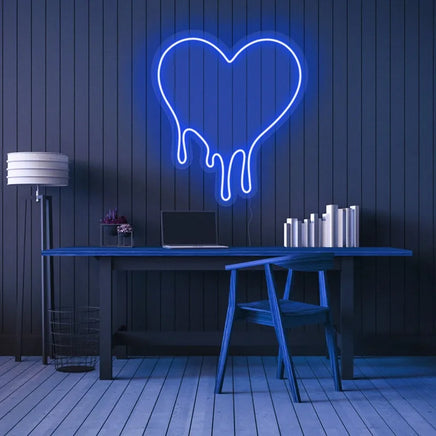 Melting Heart Neon Sign Bleeding Dripping Heart LED Light Home Wall Decor Bedroom Decoration